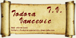 Todora Vančević vizit kartica